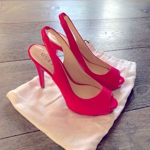 Guess hot pink heels size 7.5